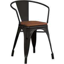 Bistro Dining Chair Steel Black Indoors - CEWW170B
