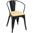 Commercial Gun Metal Dining Chair with Wooden Seat 200kg Capacity | CaterEq CEWW170GM Commercial Gun Metal Dining Chair with Wooden Seat 200kg Capacity | CaterEq CEWW170GM