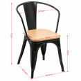 Commercial Gun Metal Dining Chair with Wooden Seat 200kg Capacity | CaterEq CEWW170GM Commercial Gun Metal Dining Chair with Wooden Seat 200kg Capacity | CaterEq CEWW170GM
