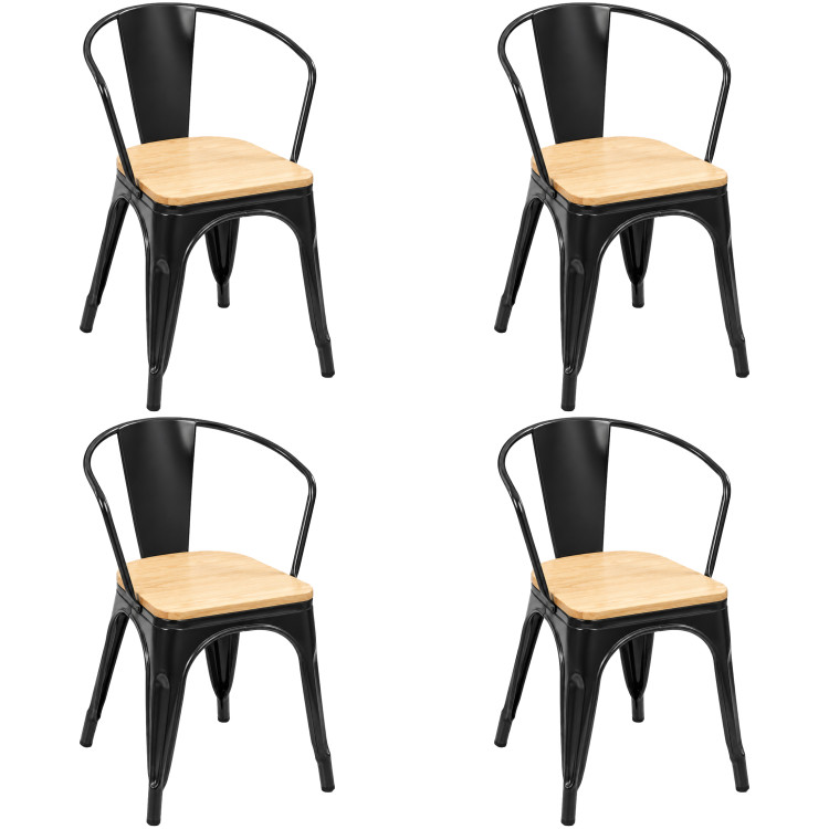 Commercial Gun Metal Dining Chair with Wooden Seat 200kg Capacity | CaterEq CEWW170GM Commercial Gun Metal Dining Chair with Wooden Seat 200kg Capacity | CaterEq CEWW170GM