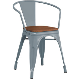 Bistro Dining Chair Steel Grey Indoors - CEWW170G