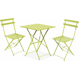 Folding Bistro Set Table & 2 Chairs Green - CEWW178GREEN