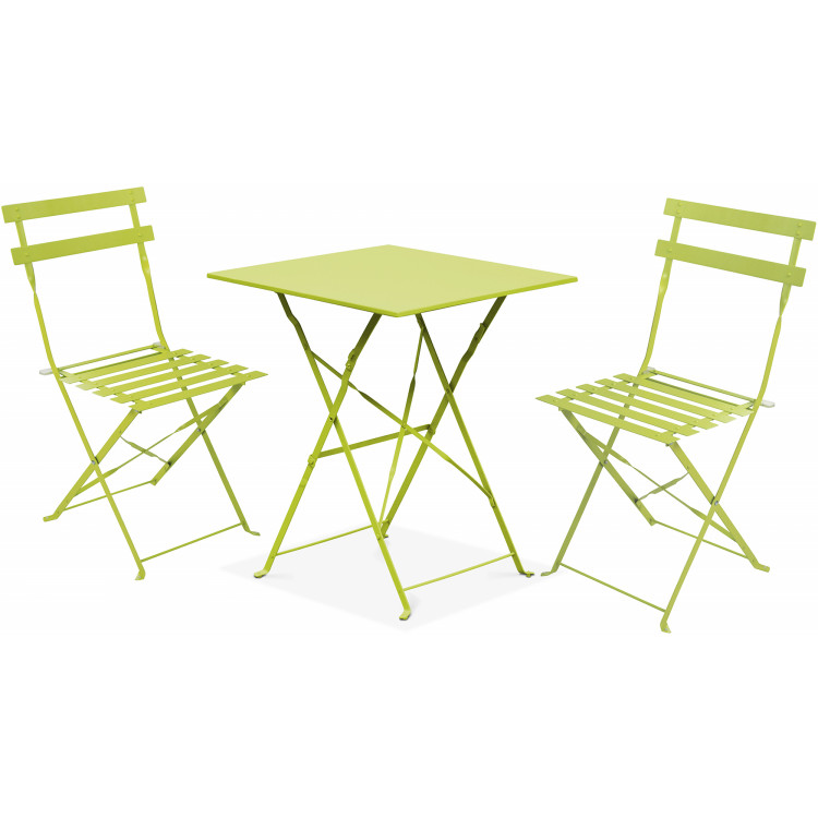 Folding Bistro Set Table & 2 Chairs Green - CEWW178GREEN