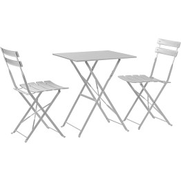 Folding Bistro Set Table & 2 Chairs White - CEWW178WHITE
