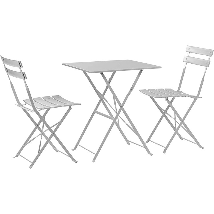 Folding Bistro Set Table & 2 Chairs White - CEWW178WHITE