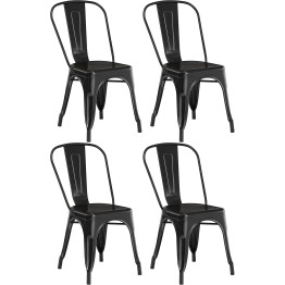 Bistro Dining Chair Steel Black Indoors - CEWW60