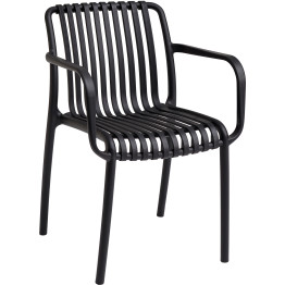 Bistro Dining Chair Plastic Black Indoors & Outdoors - CEWW6077BLACK