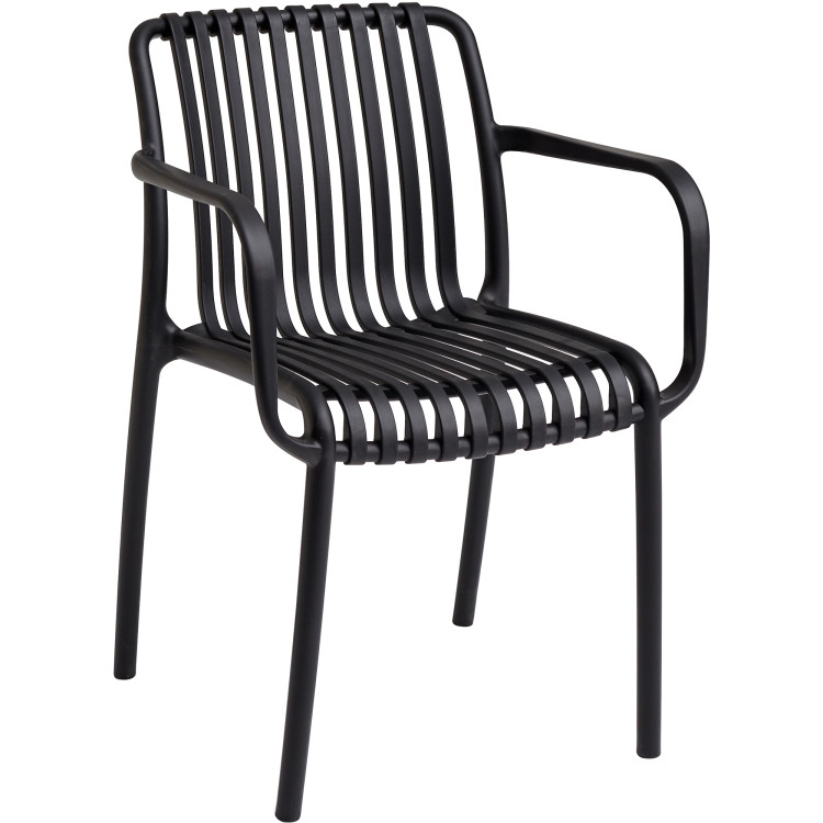 Bistro Dining Chair Plastic Black Indoors & Outdoors - CEWW6077BLACK