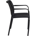 Bistro Dining Chair Plastic Black Indoors & Outdoors - CEWW6077BLACK