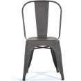 4pcs Bistro Dining Chair Steel Dark Grey Indoors - CEWW60G
