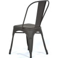 4pcs Bistro Dining Chair Steel Dark Grey Indoors - CEWW60G