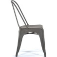 4pcs Bistro Dining Chair Steel Dark Grey Indoors - CEWW60G