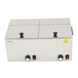 Commercial Hot dog / Sausage Warmer with Hinged Covers 2 x 8 litres | CaterEq CEXDESW8D Commercial Hot dog / Sausage Warmer with Hinged Covers 2 x 8 litres | CaterEq CEXDESW8D