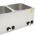 Commercial Hot dog / Sausage Warmer with Hinged Covers 2 x 8 litres | CaterEq CEXDESW8D Commercial Hot dog / Sausage Warmer with Hinged Covers 2 x 8 litres | CaterEq CEXDESW8D