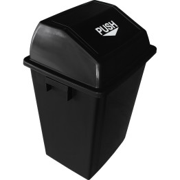 Square Push Lid Bin 100 Litres Black | CaterEq CEXDL100D11BLACK Square Push Lid Bin 100 Litres Black | CaterEq CEXDL100D11BLACK