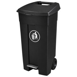 Commercial Pedal Waste Bin 120L Black Polypropylene 560 x 475 x 890mm | CaterEq CEXDL120B6BLACK