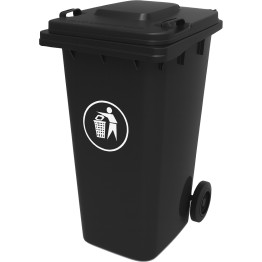 Wheelie Waste Bin 240 litres Black | CaterEq CEXDL240A11BLACK