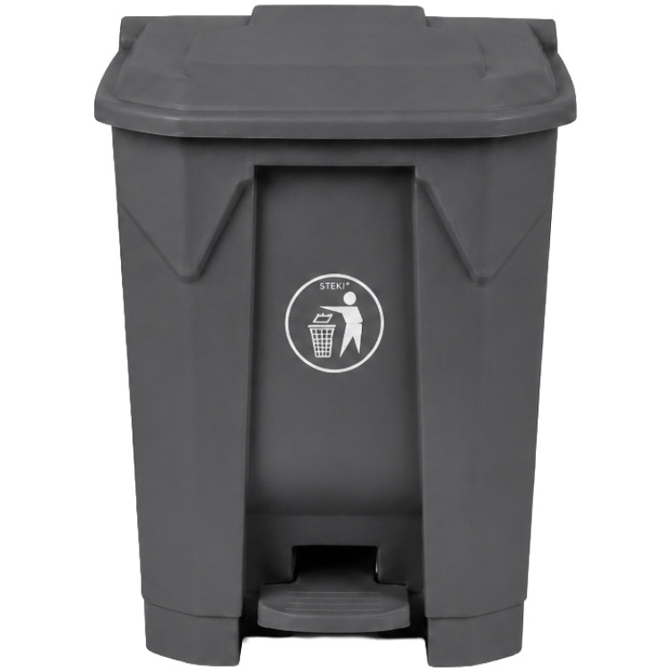 Commercial Pedal Waste Bin 30L Grey HDPE 430 x 402 x 436mm | CaterEq CEXDL30K7GREY