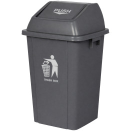 Square Push Lid Bin 60 Litres Grey | CaterEq CEXDL60B6BGREY