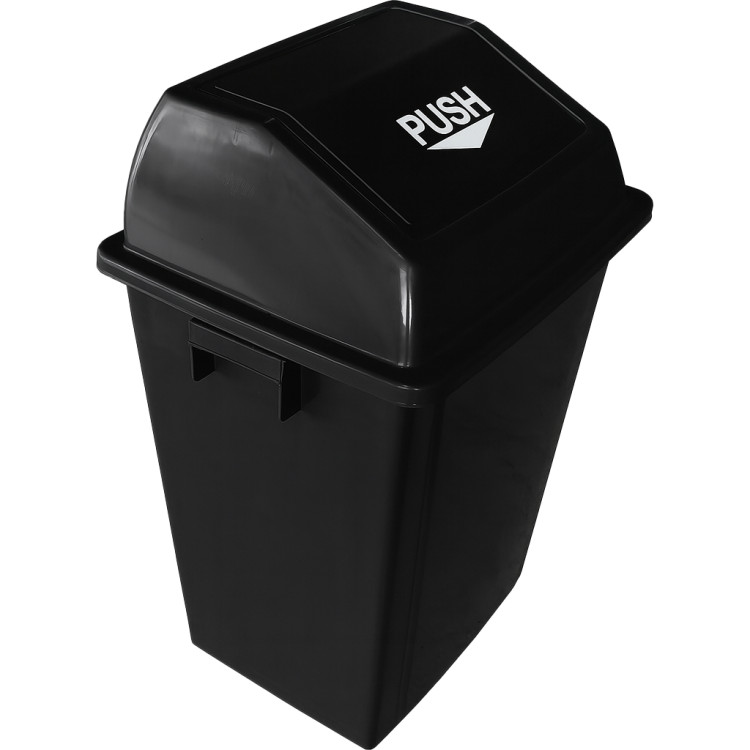 Square Push Lid Bin 60 Litres Black | CaterEq CEXDL60B6BLACK Square Push Lid Bin 60 Litres Black | CaterEq CEXDL60B6BLACK