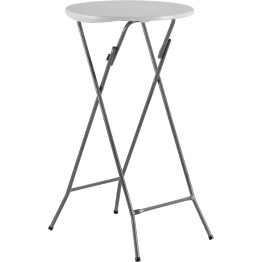 Folding Bar Table White Plastic Ø60cm - CEHQXY61