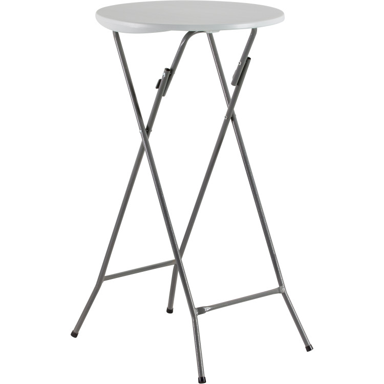 Folding Bar Table White Plastic Ø60cm - CEHQXY61