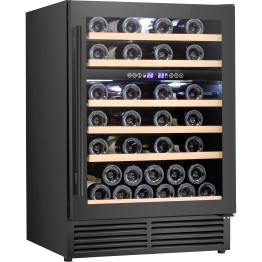 Commercial Wine Cooler 6 Shelves 138 Litres 46 Bottles Dual Temperature Zones Compressor Cooling 595x575x820mm Black - CEYC150BG