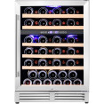Commercial Wine Cooler 6 Shelves 138 Litres 46 Bottles Dual Temperature Zones Compressor Cooling 595x575x820mm Stainless Steel - CEYC150BS