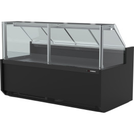 Serve Over Deli Counter Front Straight Glass Front Width 1330mm Black - CEYFCSC1330T1BLACK