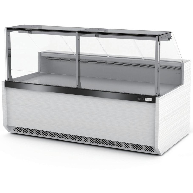 Serve Over Deli Counter Front Straight Glass Front Width 995mm White - CEYFCSC995T1WHITE