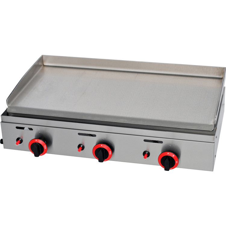 Premium Commercial Gas Griddle Smooth plate 3 burners 8.25kW Countertop - CEYGPL800 Premium Commercial Gas Griddle Smooth plate 3 burners 8.25kW Countertop - CEYGPL800