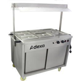 Mobile Bain Marie top Hot Cupboard with Heated Sneeze Guard - CEYH3W