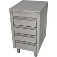 Commercial Stainless Steel Cabinet with 4 Drawers 500×600×900mm | CaterEq CEYL4DS56