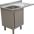 Stainless Steel Single Bowl Sink Unit with Right Drainer & Cabinet 1200×600×950mm | CaterEq CEYLC126SBL1