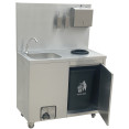 Mobile Stainless Steel Hygiene Station with Pedal Faucet & Waste Bin 1000x500x1350mm | CaterEq CEYLSYT105 Mobile Stainless Steel Hygiene Station with Pedal Faucet & Waste Bin 1000x500x1350mm | CaterEq CEYLSYT105