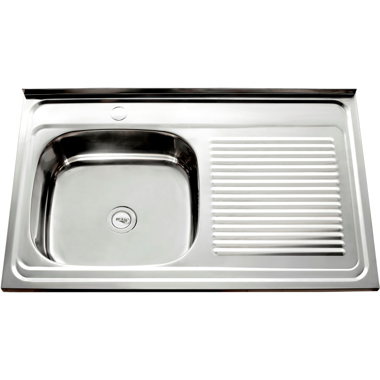Stainless Steel Sink Single Bowl with Right Drainer 800x500x150mm | CaterEq CEYNG214