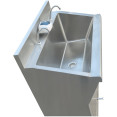 Commercial Stainless Steel Double Scrub Sink with Mirrors, Pedal Controls & Dual Faucets 1200x600x1800mm | CaterEq CEYYKY1261 Commercial Stainless Steel Double Scrub Sink with Mirrors, Pedal Controls & Dual Faucets 1200x600x1800mm | CaterEq CEYYKY1261