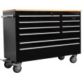 Heavy Duty 48" Steel Rolling Tool Chest with Wooden Worktop 10 Drawers 1369x486x909mm Black | CaterEq CEYZM124 Heavy Duty 48" Steel Rolling Tool Chest with Wooden Worktop 10 Drawers 1369x486x909mm Black | CaterEq CEYZM124
