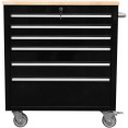 Heavy Duty 30" Steel Rolling Tool Chest with Wooden Worktop 6 Drawers 835x485x877mm Black | CaterEq CEYZM132 Heavy Duty 30" Steel Rolling Tool Chest with Wooden Worktop 6 Drawers 835x485x877mm Black | CaterEq CEYZM132