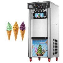 Commercial Floor-Standing Soft Serve Ice Cream Machine 18-20L/H 1300W R290 Twin Flavour | CaterEq CEZBBQL268