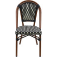 Bistro Rattan Chair Aluminium Brown & Wood finish - CEZF2003C