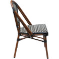 Bistro Rattan Chair Aluminium Brown & Wood finish - CEZF2003C