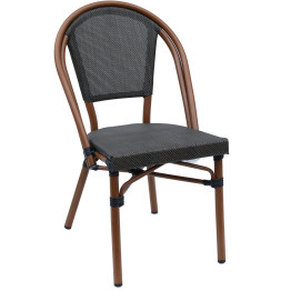 Bistro Teslin Chair Aluminium Brown & Wood - CEZF3006CWOOD