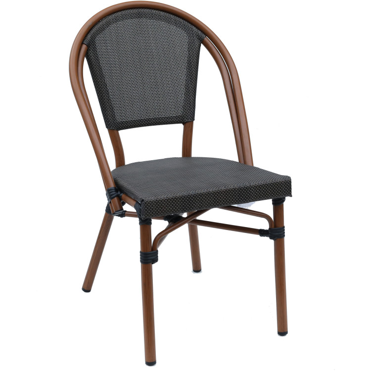 Bistro Teslin Chair Aluminium Brown & Wood - CEZF3006CWOOD