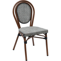 Bistro Teslin Chair Aluminium Beige & Wood - CEZF3007CBEIGEWOOD
