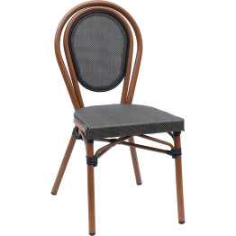 Bistro Teslin Chair Aluminium Brown & Wood - CEZF3007CBROWNWOOD