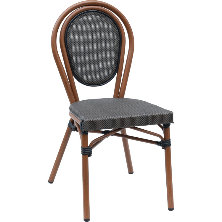 Bistro Teslin Chair Aluminium Brown & Wood - CEZF3007CBROWNWOOD