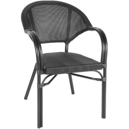 Bistro Teslin Chair Double Tube Aluminium Black - CEZF3022CBLACK