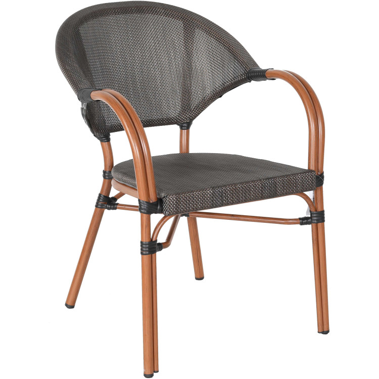 Bistro Teslin Chair Double Tube Aluminium Wood finish- CEZF3022CWOOD
