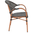 Bistro Teslin Chair Double Tube Aluminium Wood finish- CEZF3022CWOOD